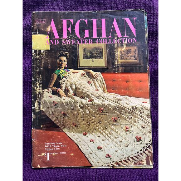 AFgan and sweater collection pattern book 1960s - Picture 1 of 14